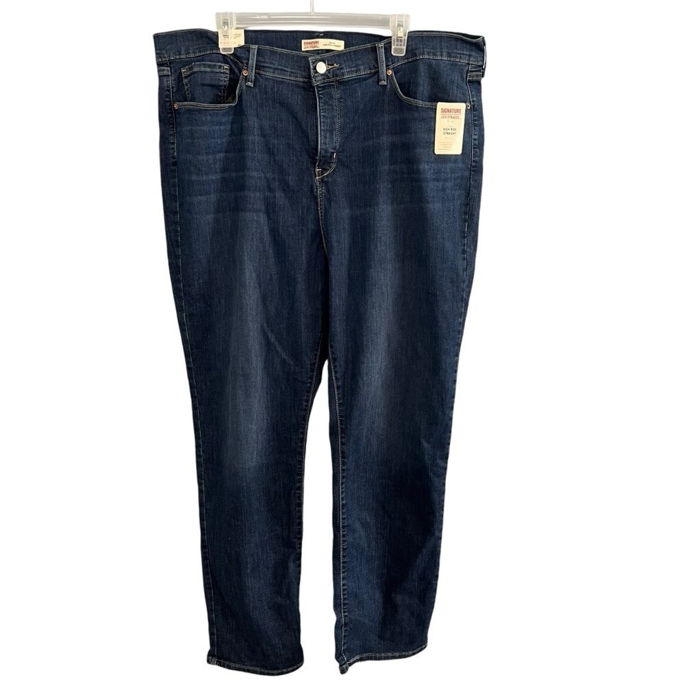 NWT Signature by Levi Strauss Shaping High Rise Straight Jeans Sz 22 W36